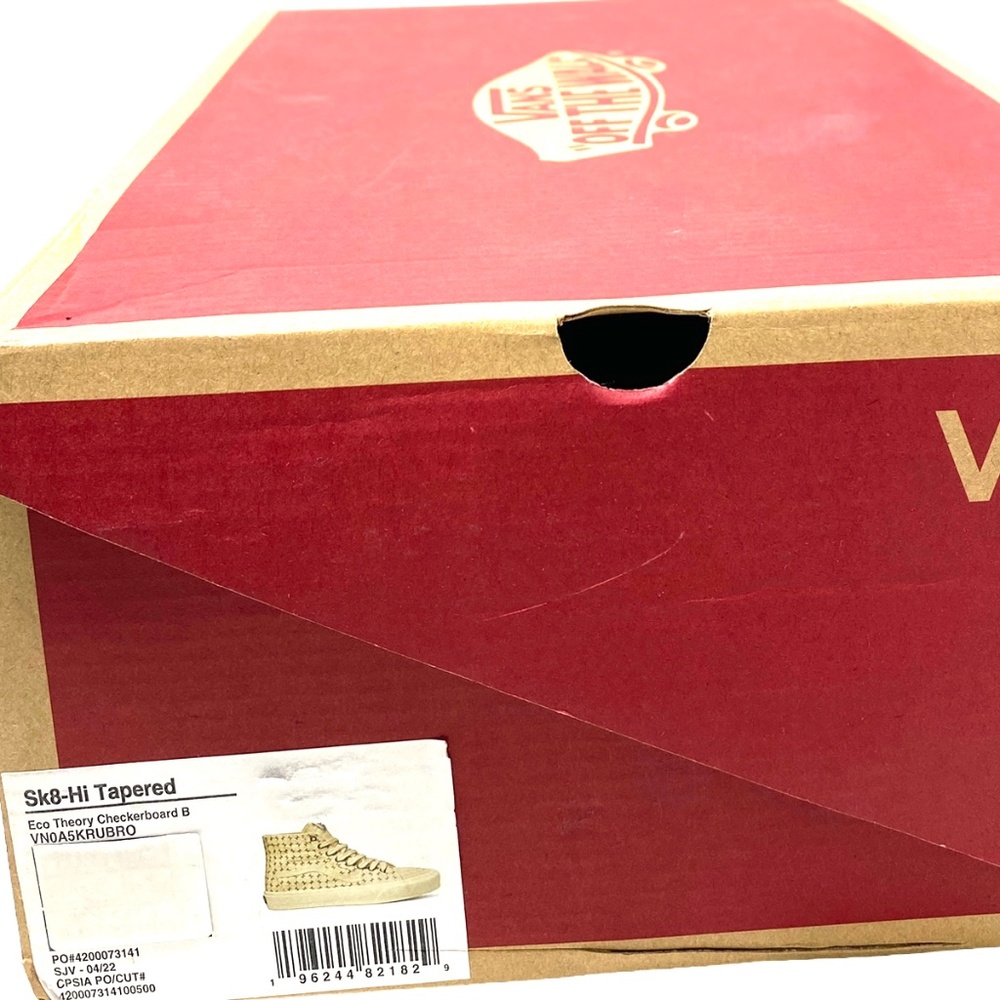 VANS Sk8-Hi Tapered Shoes High Top Canvas Beige Men’s Size Sneakers VN0A5KRUBRO - Picture 8 of 9